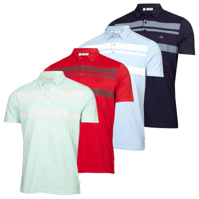 Calvin Klein Mens 2024 Fort Jackson Lightweight Quick Drying Golf Polo Shirt
