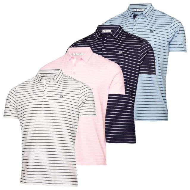 Calvin Klein Mens 2024 Silverstone Moisture Wicking Quick Dry Golf Polo Shirt