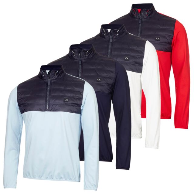 Calvin Klein Mens 2024 Rangewood Half Zip Hybrid Insulated Golf Sweater