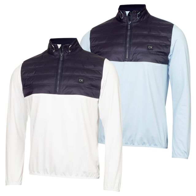 Calvin Klein Mens Rangewood Half Zip Hybrid Insulated Golf Sweater