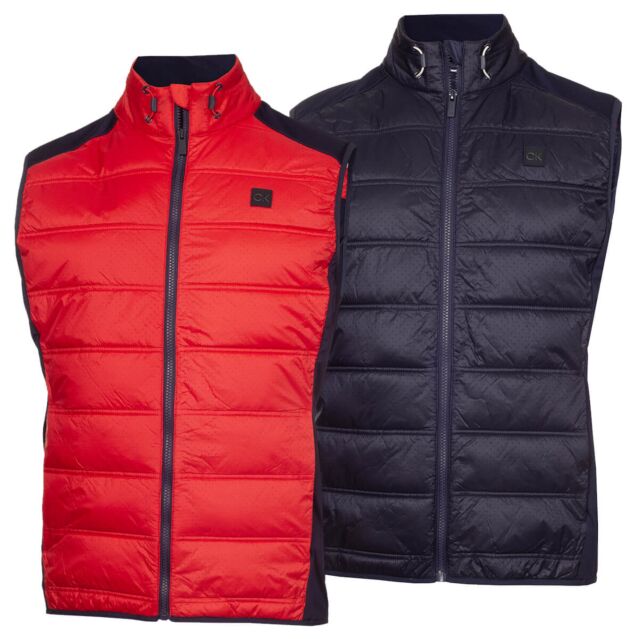 Calvin Klein Mens Rangewood Full Zip Stretch Insulated Hybrid Golf Gilet