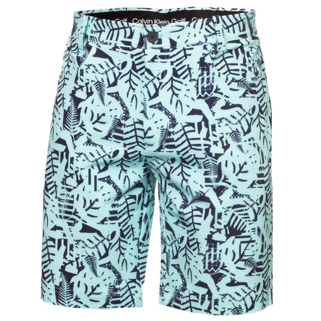 Calvin Klein Mens Printed Genius Four Way Slim Fit Golf Shorts