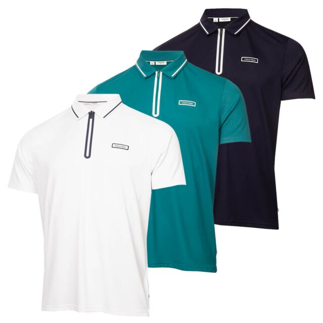 Calvin Klein Mens 2025 Belmont Moisture Wicking Technical Golf Polo Shirt
