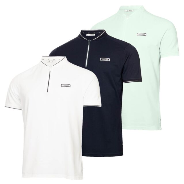 Calvin Klein Mens 2025 Denton Blade Collar Moisture Wicking Golf Polo Shirt