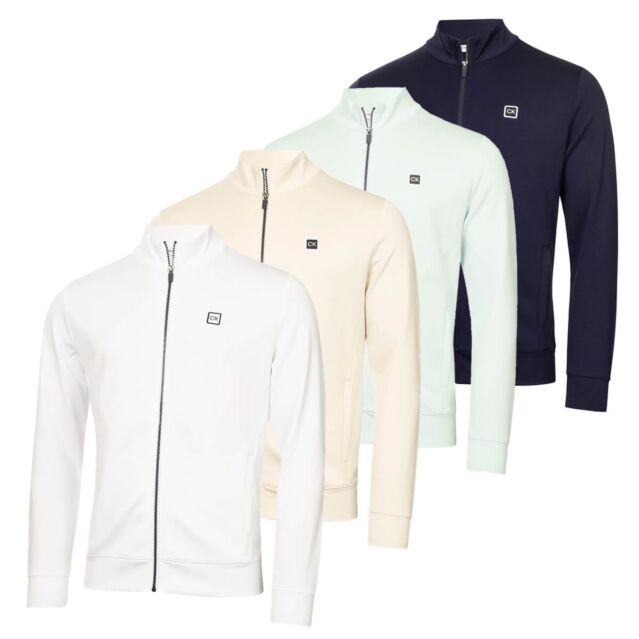Calvin Klein Mens 2025 Concord Full Zip Stretch Soft Wicking Golf Sweater