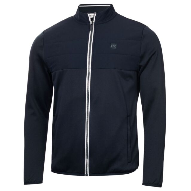 Calvin Klein Mens 2025 Atlantic Hybrid Stretch Insulated Full Zip Golf Sweater