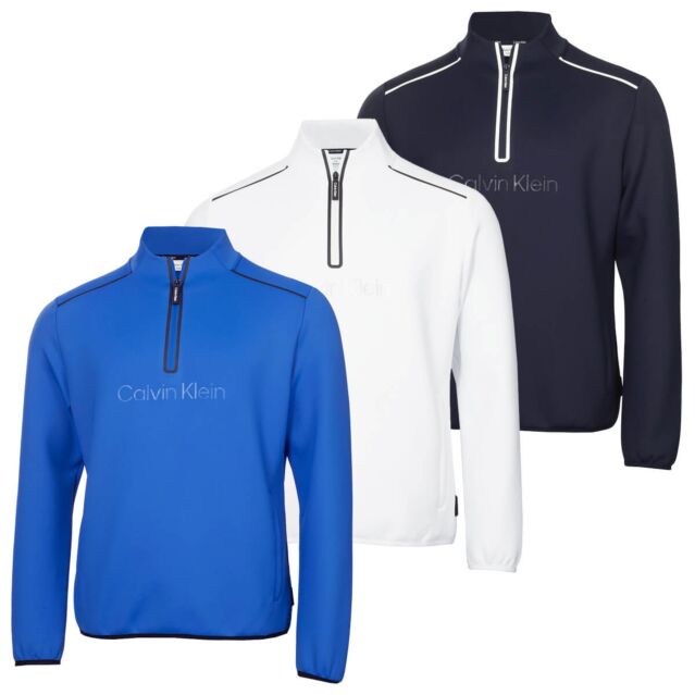 Calvin Klein Mens Brookhill Technical Stretch Half Zip Golf Sweater