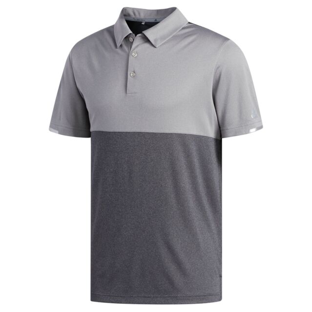 adidas Golf Mens Heather Block Competition Climachill Stretch Polo Shirt