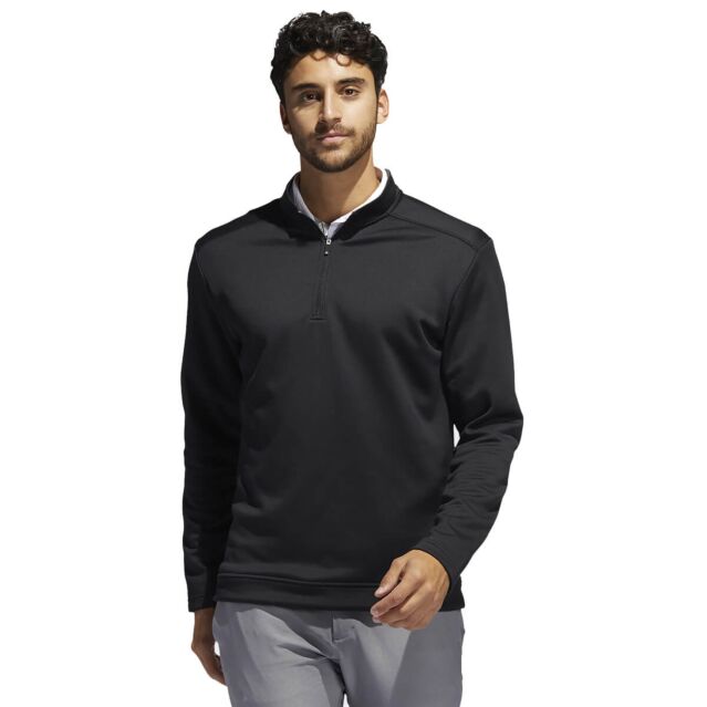 adidas Golf Mens Club 1/4 Zip Soft Stretch Doubleknit Regular Fit Sweater