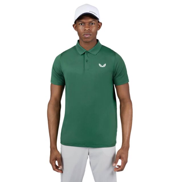 Castore Mens Breathable Mesh 4-Way Stretch Quick Drying Golf Polo Shirt