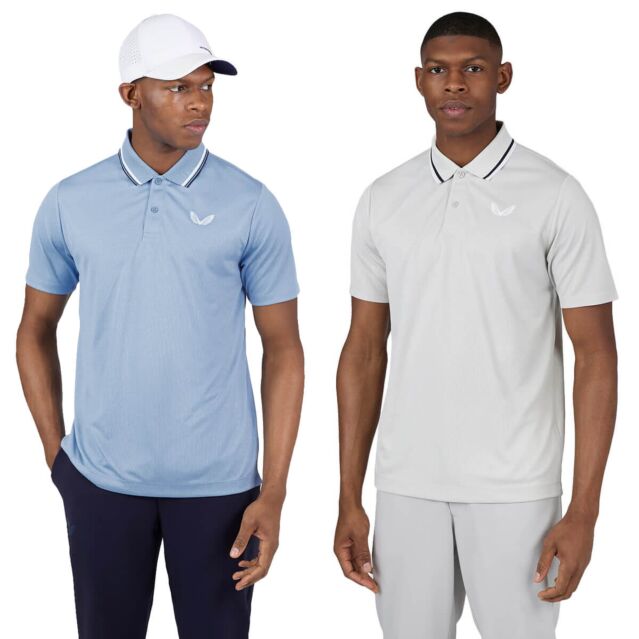 Castore Golf Performance Tipped Breathable Lightweight Polo Shirt