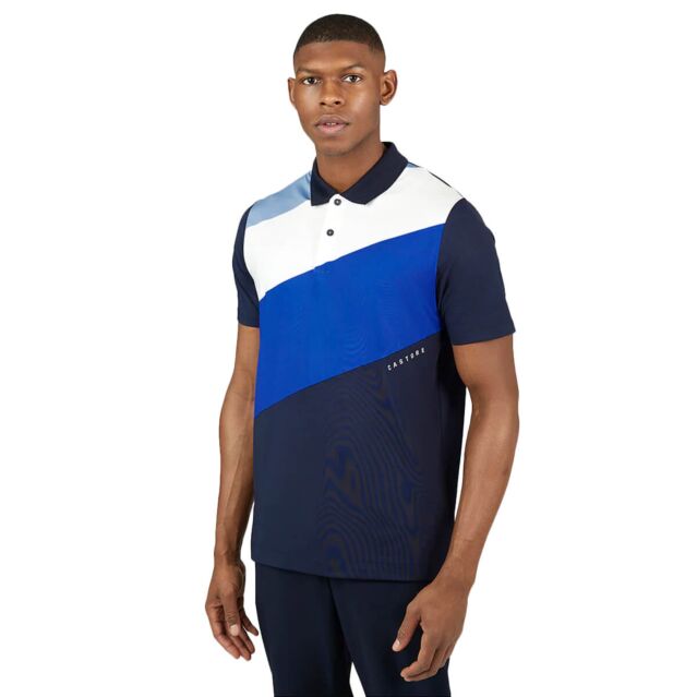Castore Golf Colourblock 4 Way Stretch Breathable Polo Shirt