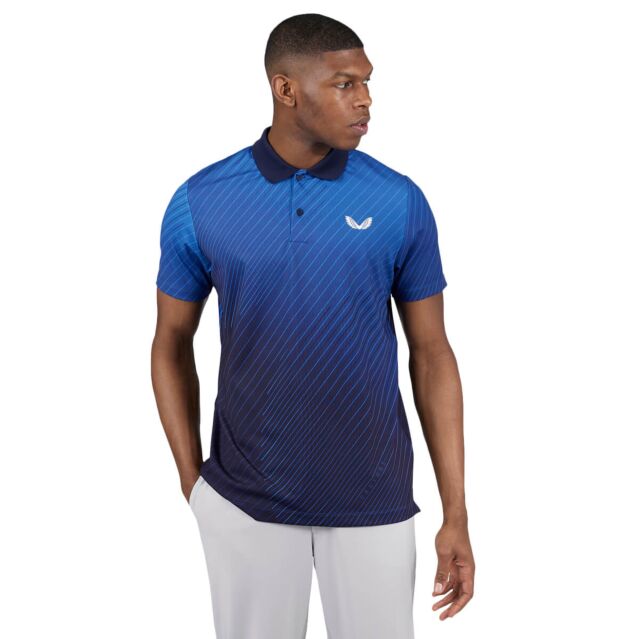 Castore Golf Performance Geo Print Lightweight Breathable Polo Shirt
