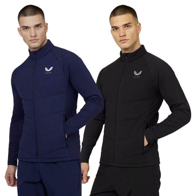 Castore Mens Hybrid Stretch Moisture Wicking Water Resistant Jacket