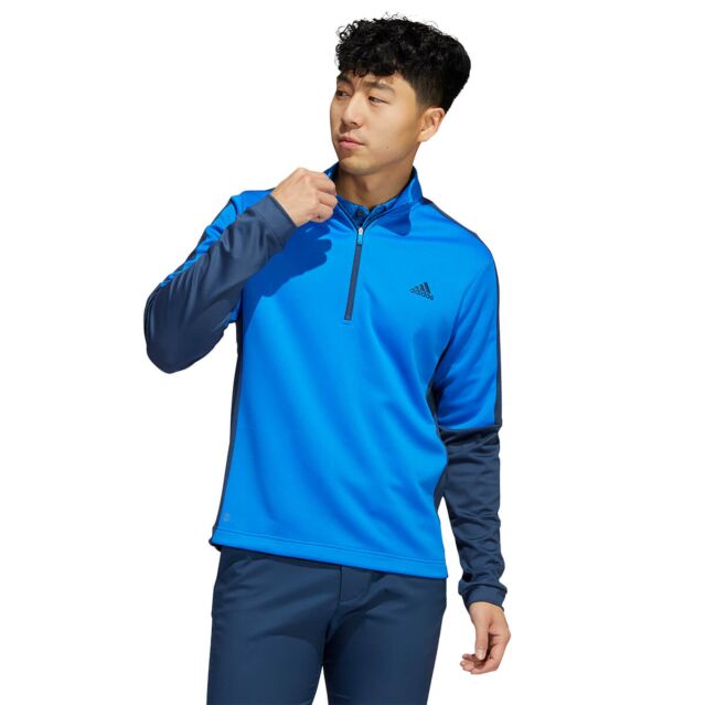 adidas Golf Mens Colour Block 1/4 Zip Lightweight Pullover Sweater