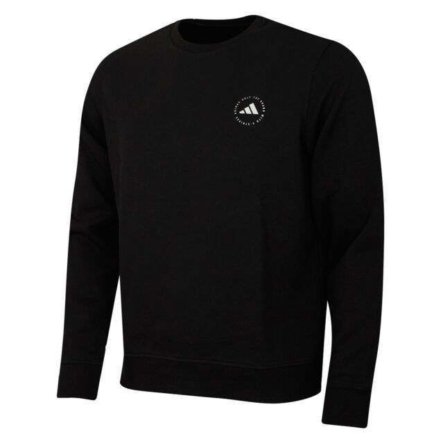 adidas Golf Mens 2024 Core Crew Neck Sustainable Performance Logo Sweater