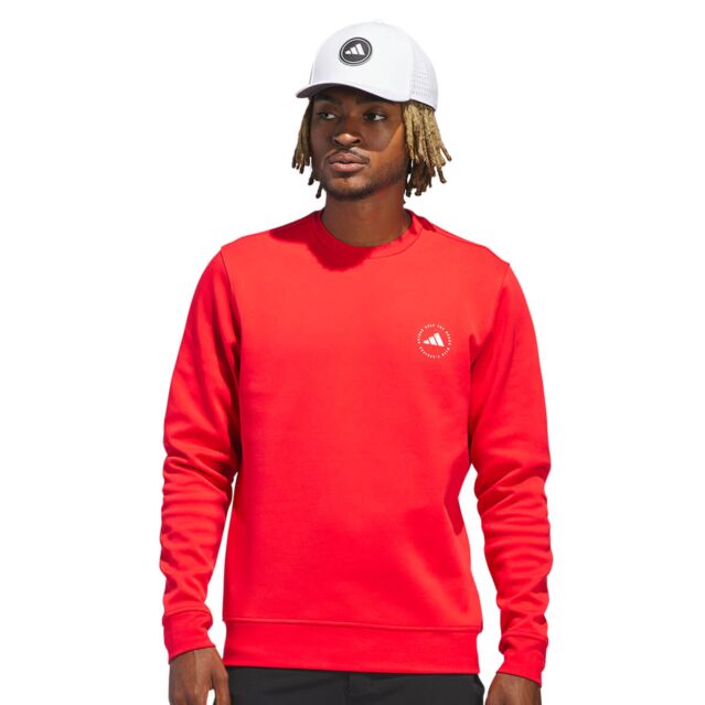 adidas Golf Mens 2025 Core Crew Neck Sustainable Performance Logo Sweater