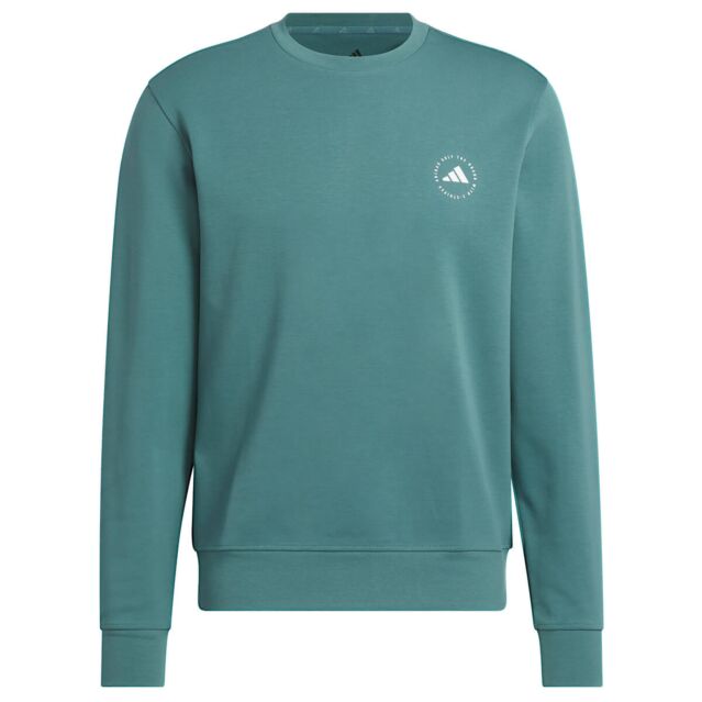 adidas Golf Mens 2025 Core Crew Neck Sustainable Performance Logo Sweater