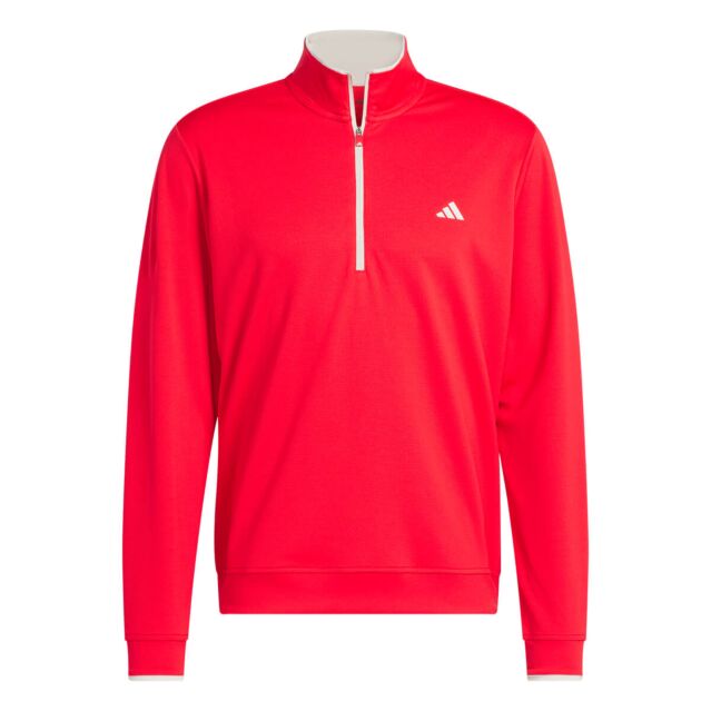 adidas Golf Mens 2025 Core Lightweight Half Zip UPF 50+ Recycled Sweater