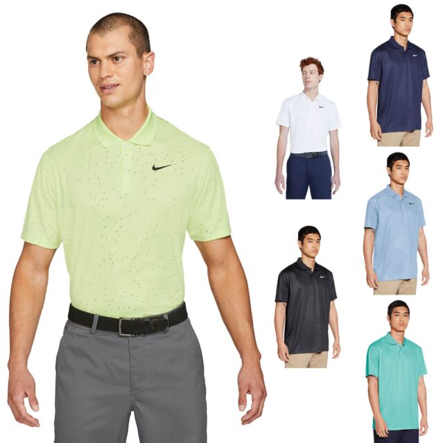 Nike Mens Dri Fit Victory MCR Printed Sweat Wicking Golf Polo Shirt