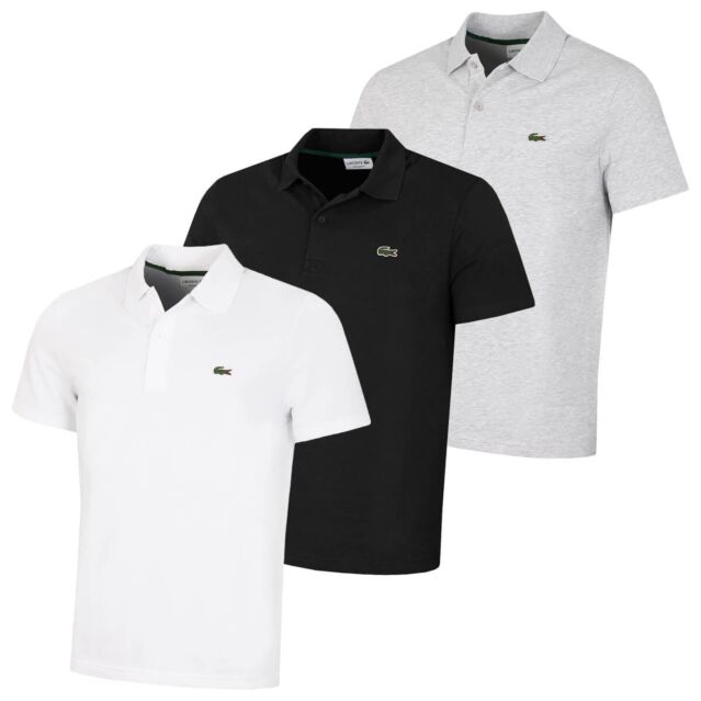 Lacoste Mens 2024 Stretch 2-Button Organic Cotton Golf Polo Shirt