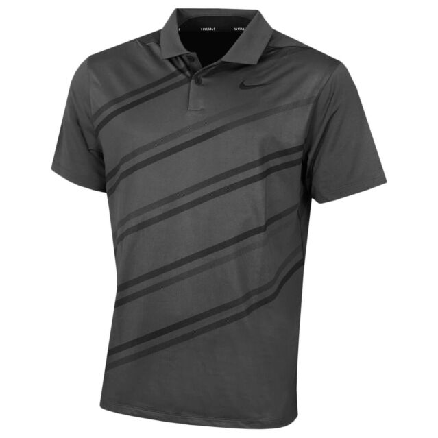 Nike Mens Dri-Fit Short Sleeve Vapor Stripe Print Golf Polo Shirt