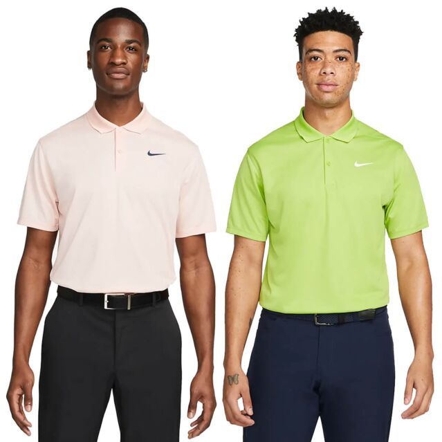Nike Mens Short Sleeve Dri-Fit Victory Solid Colour Golf Polo Shirt