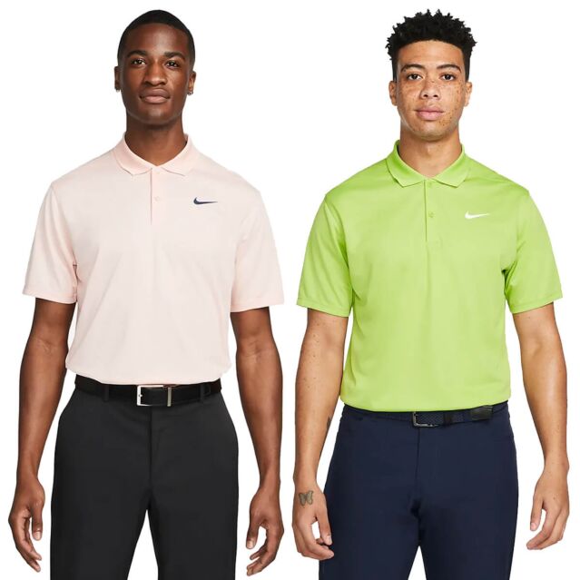 Nike Mens 2024 Short Sleeve Dri-Fit Victory Solid Colour Golf Polo Shirt