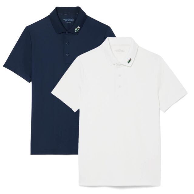 Lacoste Mens 2025 Lightweight Moisture Wicking Golf Polo Shirt