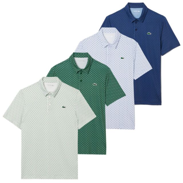 Lacoste Mens 2026 UV Protection Wicking Stretch Sustainable Golf Polo Shirt