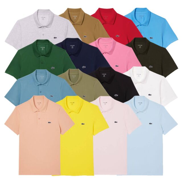 Lacoste Mens 2025 Organic Cotton Blend Embroidered Golf Polo Shirt