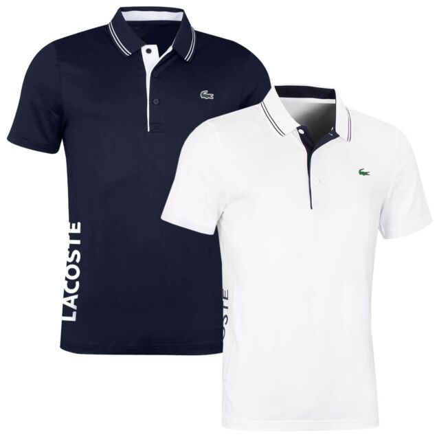 Lacoste Mens DH6843 Ribbed Collar Super Dry Crocodile Polo Shirt
