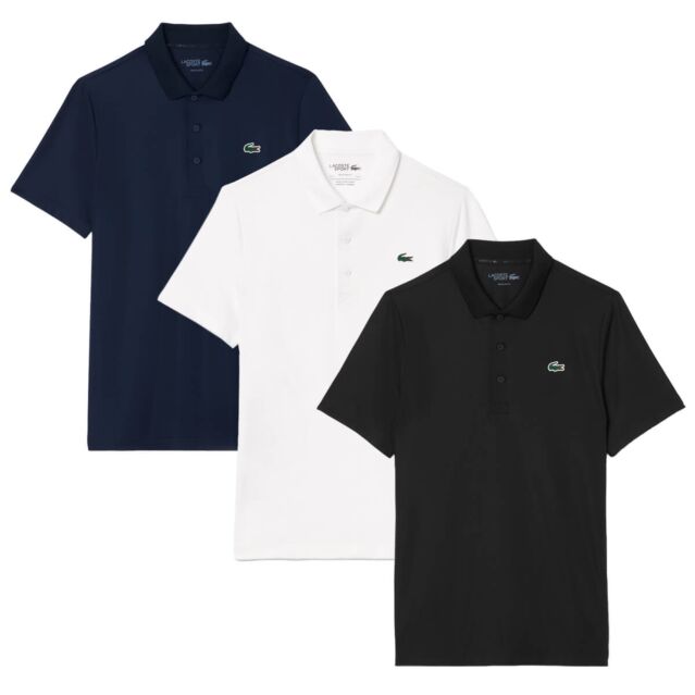 Lacoste Mens 2025 Lightweight Ultra-Dry Moisture Wicking Polo Shirt