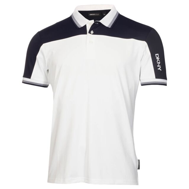 DKNY Mens Broadway Colour Block Lightweight Golf Polo Shirt