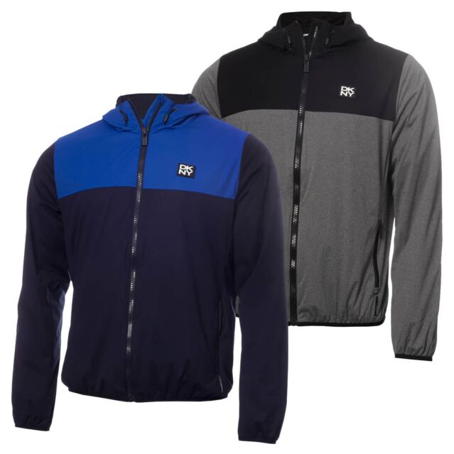 DKNY Mens Downpour Full Zip Water Repellent Golf Jacket