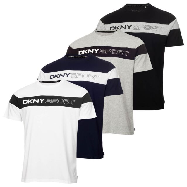 DKNY Mens Richmond Hill Breathable Colour Block Crew Neck Light T-Shirt