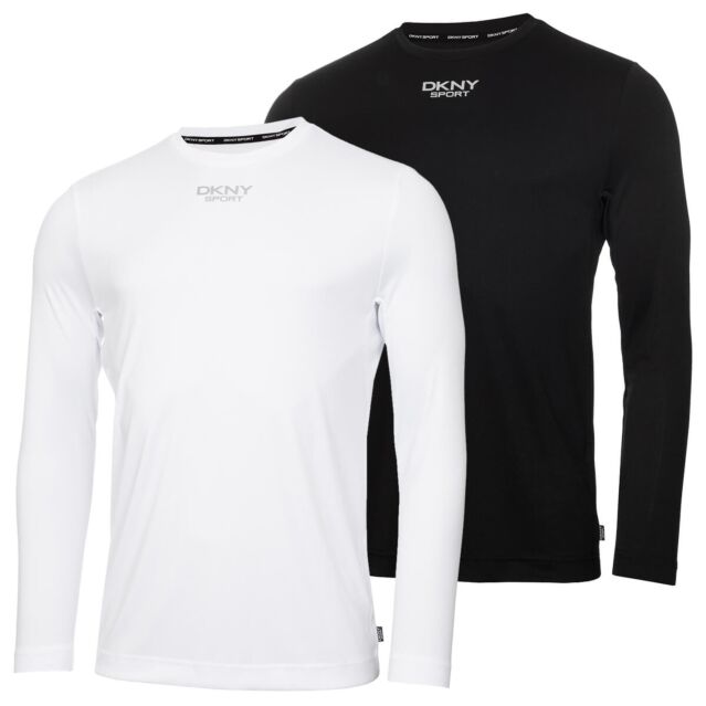 DKNY Mens Bayside Lightweight Moisture Wicking Crew Neck Stretch Baselayer