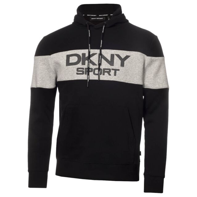 DKNY Mens South Street Breathable Colour Block Hoodie Soft Hoody