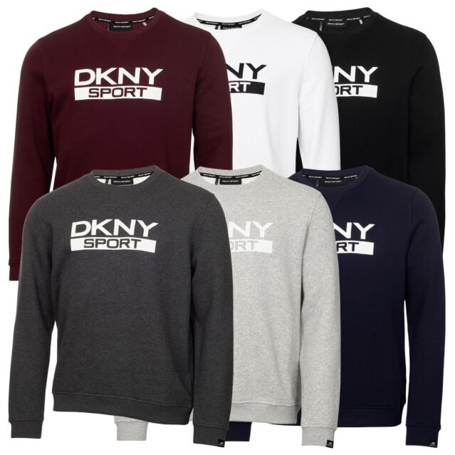 DKNY Mens South Street Breathable Soft Feel Jersey Crew Neck Sweater