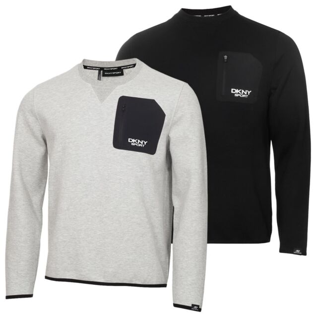 DKNY Mens Hyper Tech Breathable Stretch Sport Premium Sweater