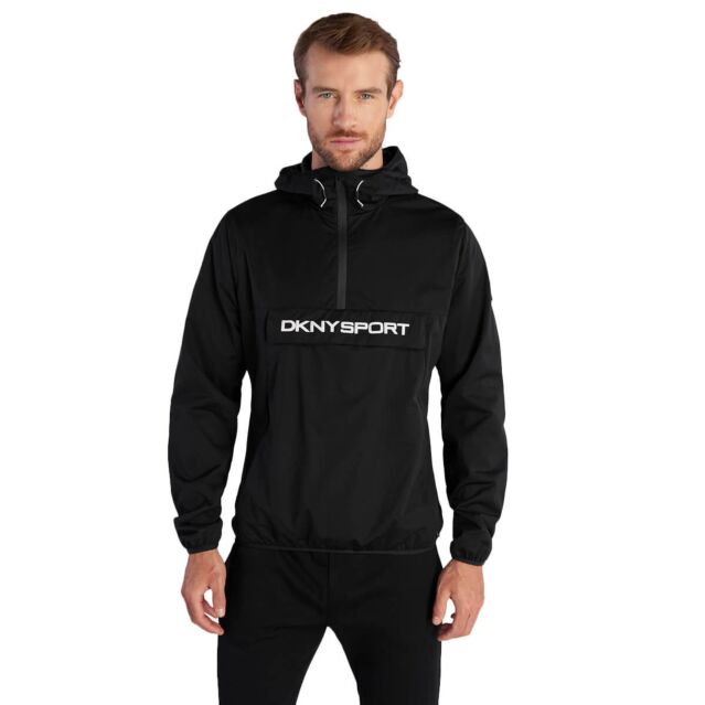 DKNY Mens Downwind 1 4 Zip Water Repellent Lightweight Jacket