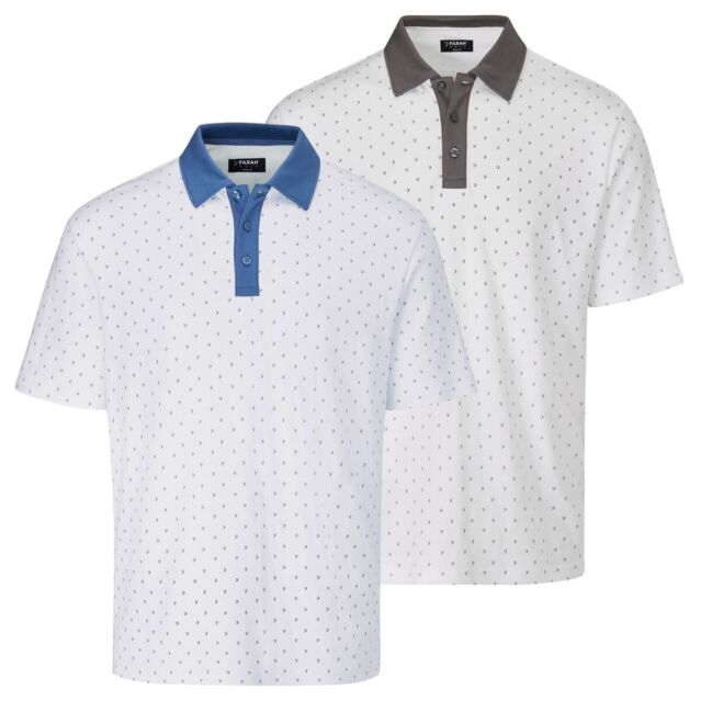 Farah Mens Frankston Four Way Stretch Repeat Pattern Golf Polo Shirt