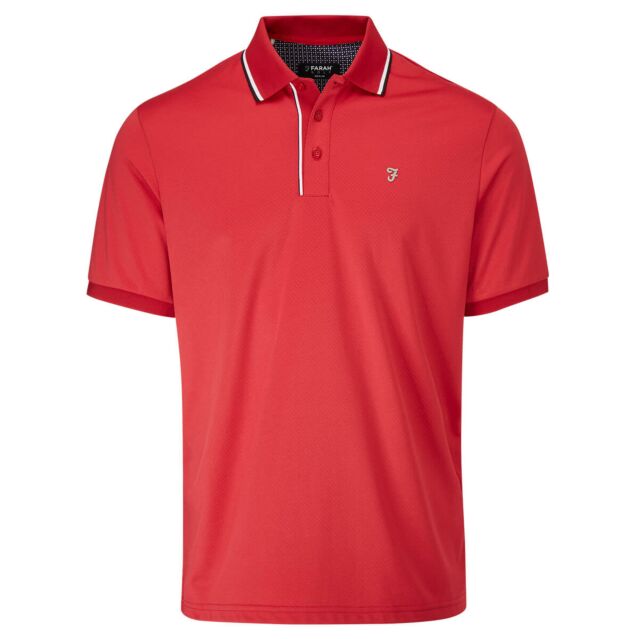 Farah Mens Hoxie Textured Plant Based Fabric Golf Polo Shirt