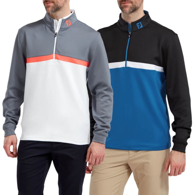 FootJoy Mens Colour Blocked Chillout Moisture Wicking Golf Sweater