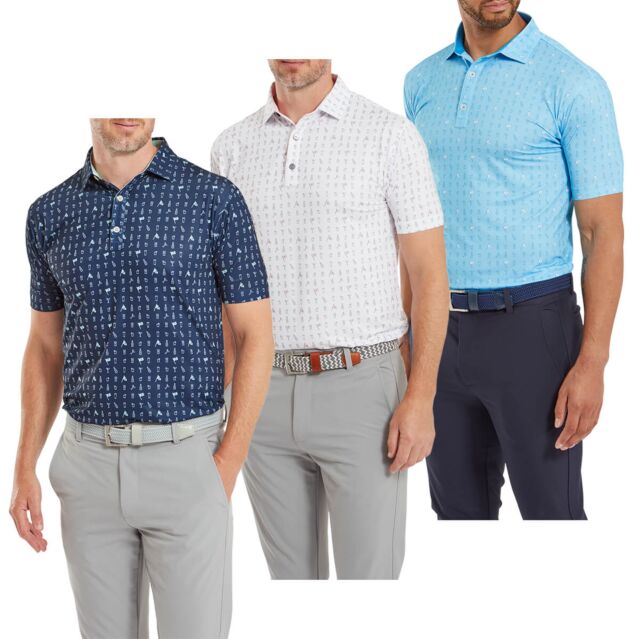 FootJoy Mens 19th Hole Four Way Stretch Moisture Wicking Golf Polo Shirt