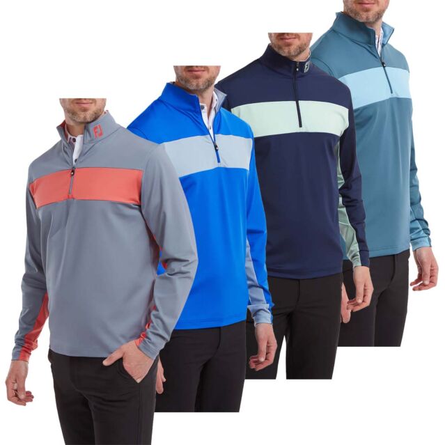 FootJoy Mens Engineered Chest Stripe Chill-Out Stretch Golf Sweater