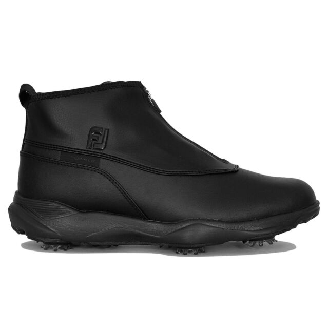 FootJoy Mens FJ Black Shroud Zip Fastening Waterproof Leather Golf Boots