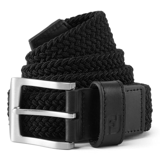 Footjoy Mens 2024 FJ Braided Metal Buckle Leather Trim Golf Belt