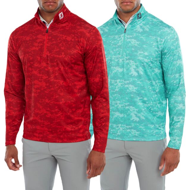 Footjoy Mens Cloud Camo Print Moisture Wicking Midlayer Sweater