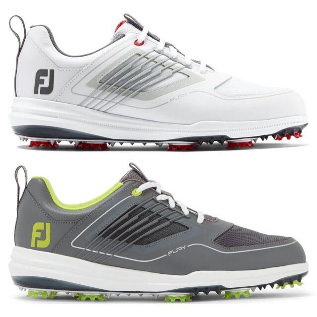 FootJoy Mens Fury Leather Waterproof Spiked Athletic Style Golf Shoes